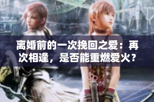 离婚前的一次挽回之爱：再次相逢，是否能重燃爱火？