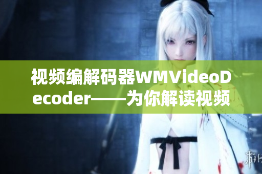 视频编解码器WMVideoDecoder——为你解读视频编码解码技术