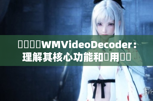 視訊編碼WMVideoDecoder：理解其核心功能和應用範圍