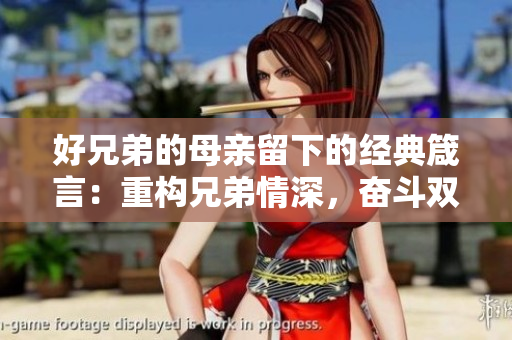 好兄弟的母亲留下的经典箴言：重构兄弟情深，奋斗双赢生活