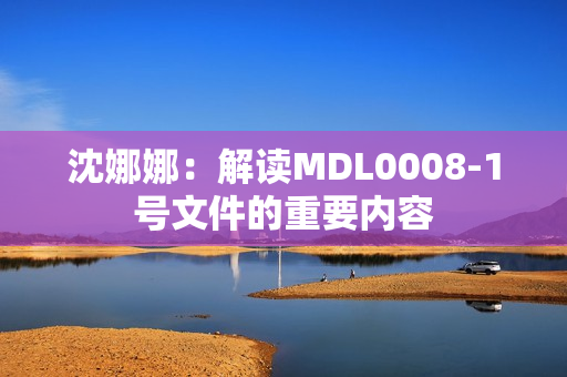 沈娜娜：解读MDL0008-1号文件的重要内容