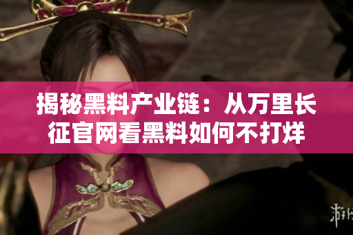 揭秘黑料产业链：从万里长征官网看黑料如何不打烊