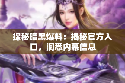 探秘暗黑爆料：揭秘官方入口，洞悉内幕信息
