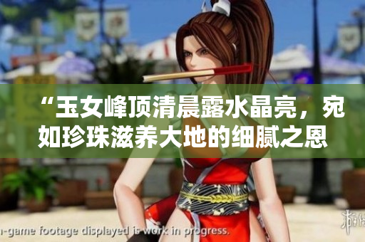 “玉女峰顶清晨露水晶亮，宛如珍珠滋养大地的细腻之恩”