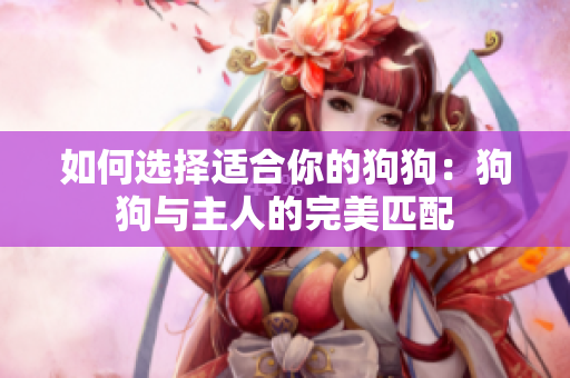 如何选择适合你的狗狗：狗狗与主人的完美匹配