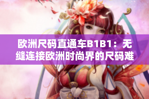 欧洲尺码直通车B1B1：无缝连接欧洲时尚界的尺码难题