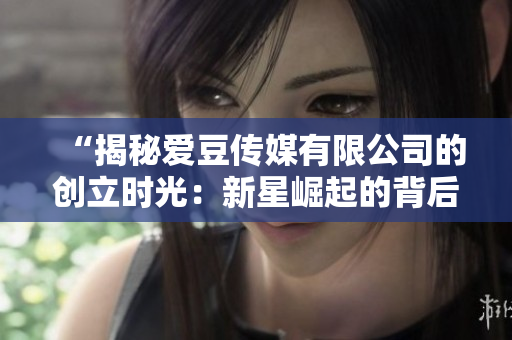 “揭秘爱豆传媒有限公司的创立时光：新星崛起的背后故事”