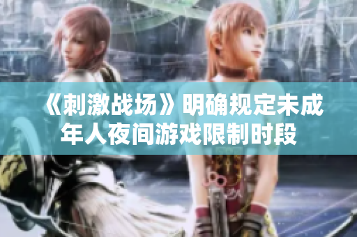 《刺激战场》明确规定未成年人夜间游戏限制时段