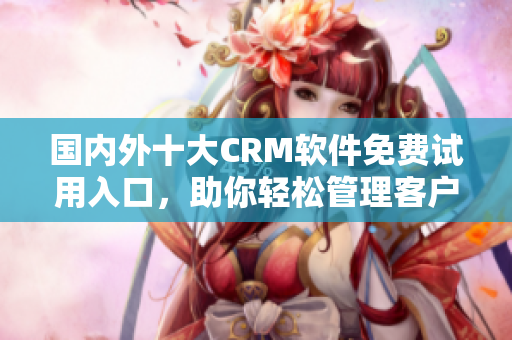 国内外十大CRM软件免费试用入口，助你轻松管理客户关系!