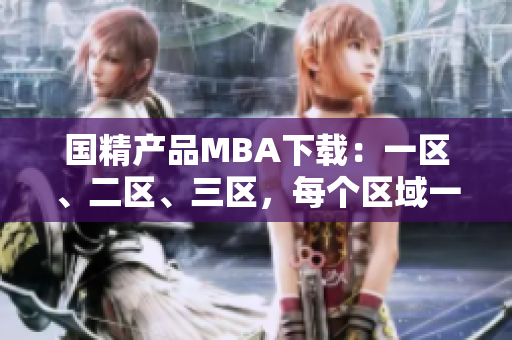 国精产品MBA下载：一区、二区、三区，每个区域一一解析