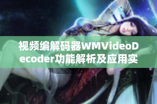 视频编解码器WMVideoDecoder功能解析及应用实例
