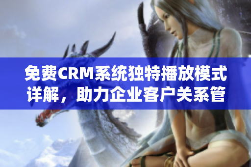 免费CRM系统独特播放模式详解，助力企业客户关系管理