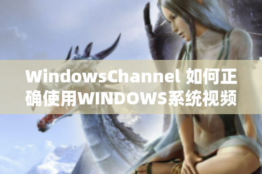 WindowsChannel 如何正确使用WINDOWS系统视频教程