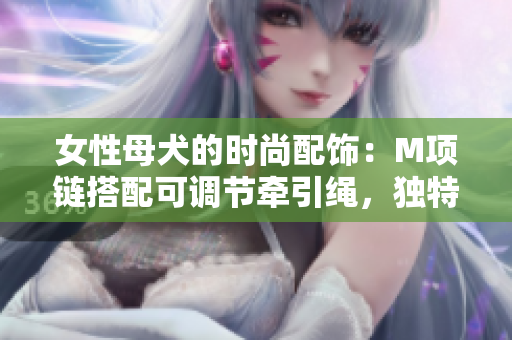 女性母犬的时尚配饰：M项链搭配可调节牵引绳，独特铃铛设计彰显个性