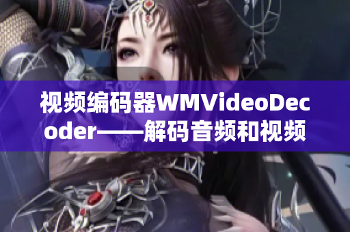 视频编码器WMVideoDecoder——解码音频和视频的神器