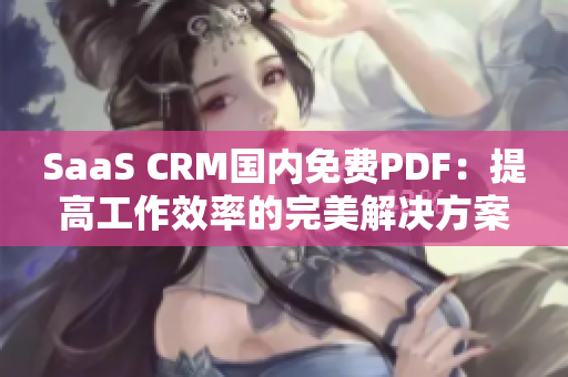 SaaS CRM国内免费PDF：提高工作效率的完美解决方案