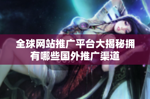 全球网站推广平台大揭秘拥有哪些国外推广渠道
