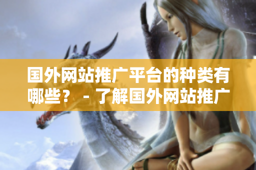 国外网站推广平台的种类有哪些？ - 了解国外网站推广平台的各种选择