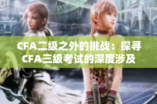 CFA二级之外的挑战：探寻CFA三级考试的深度涉及