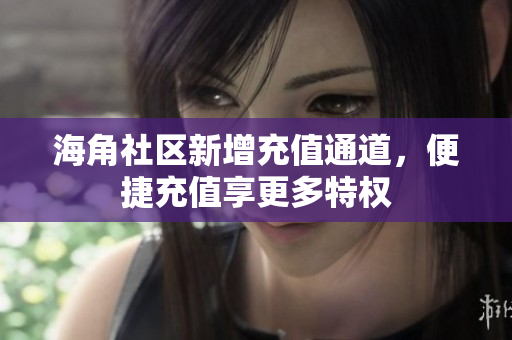 海角社区新增充值通道，便捷充值享更多特权