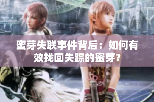 蜜芽失联事件背后：如何有效找回失踪的蜜芽？